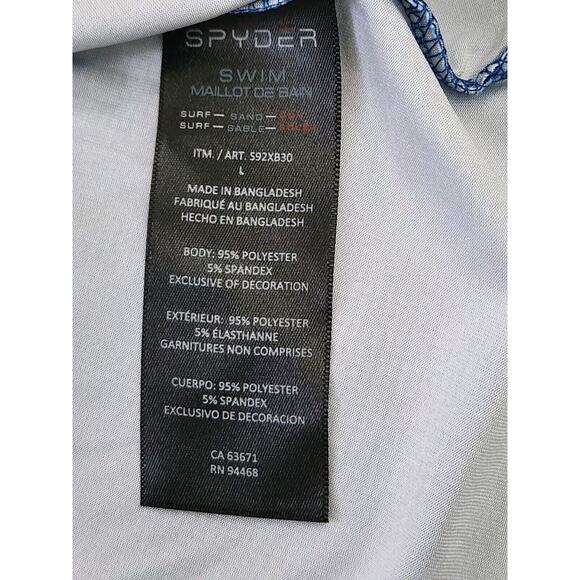 Spyder Swim Rash Guard Shirt Short Sleeve UPF 30+ Surf Quick Dry Men's Large - Picture 8 of 9